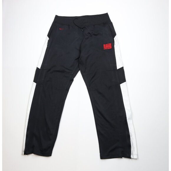 Vintage Nike Mens XL Travis Scott Mini Swoosh Lebron James Wide Leg Pants Black - Picture 1 of 15